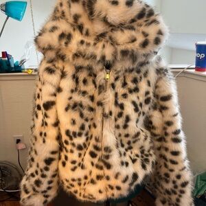 Urban Outfitters Faux Fur Leopard Print Jacket